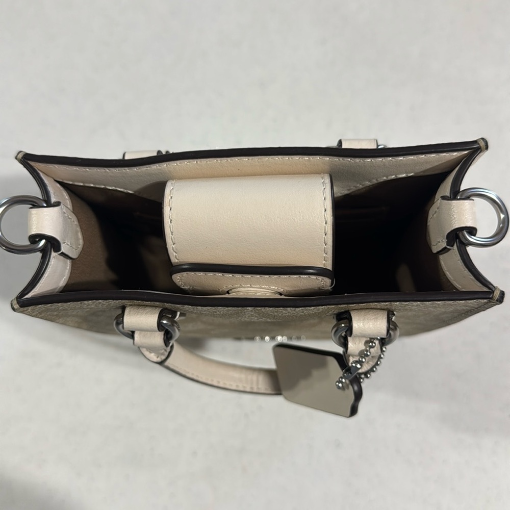 Coach Mini Tote or Crossbody Signature Canvas Like New - Picture 6 of 11